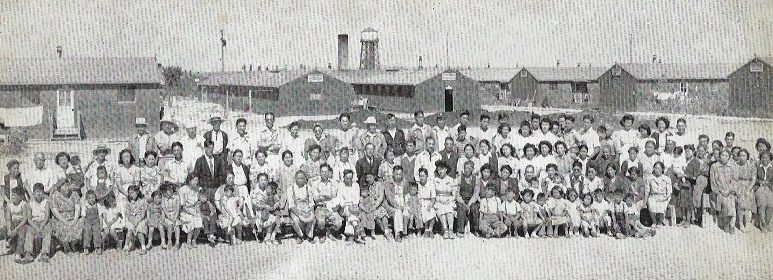 Dr. Morita's mother's family and their fellow detainees in Minidoka incarceration camp. (From The Minidoka Interlude Yearbook, 1943)