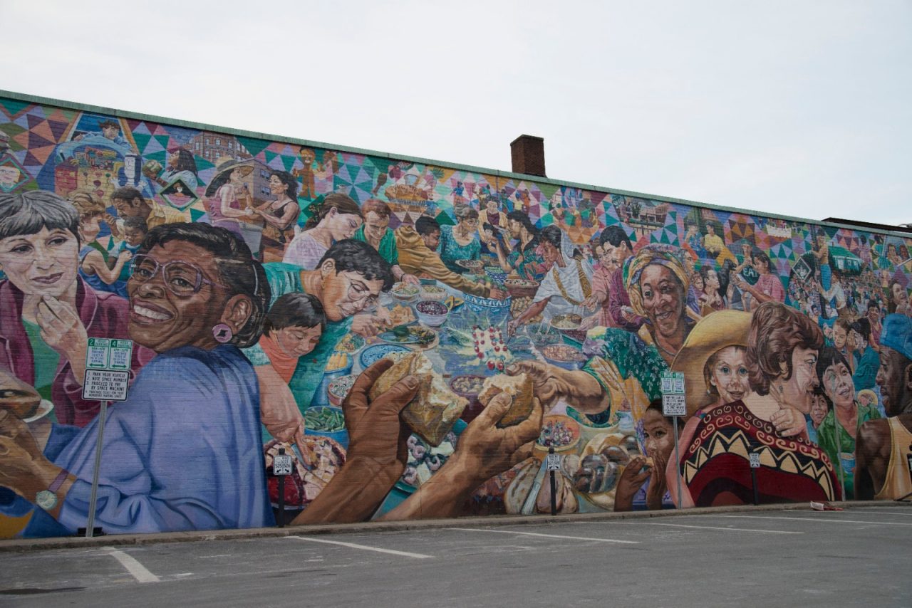 CAMBRIDGE, MA, USA - JAN. 25:  Mural near Central Square, Cambridge, MA. (Photos by Tsar Fedorsky/Getty Images for Home Front Communications)