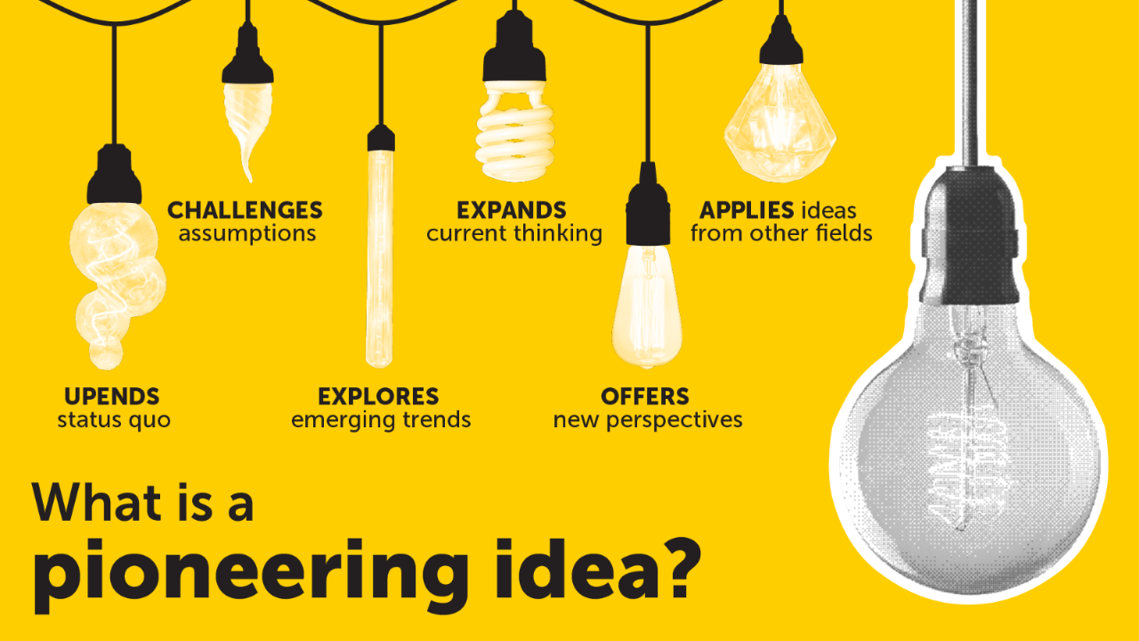What is a pioneering idea? graphic.
