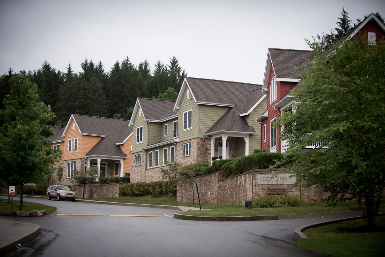 Liberty Mews. Affordable townhomes for families, built in 2014. Intended to be mixed use though that phase of the project hasn't happened yet.