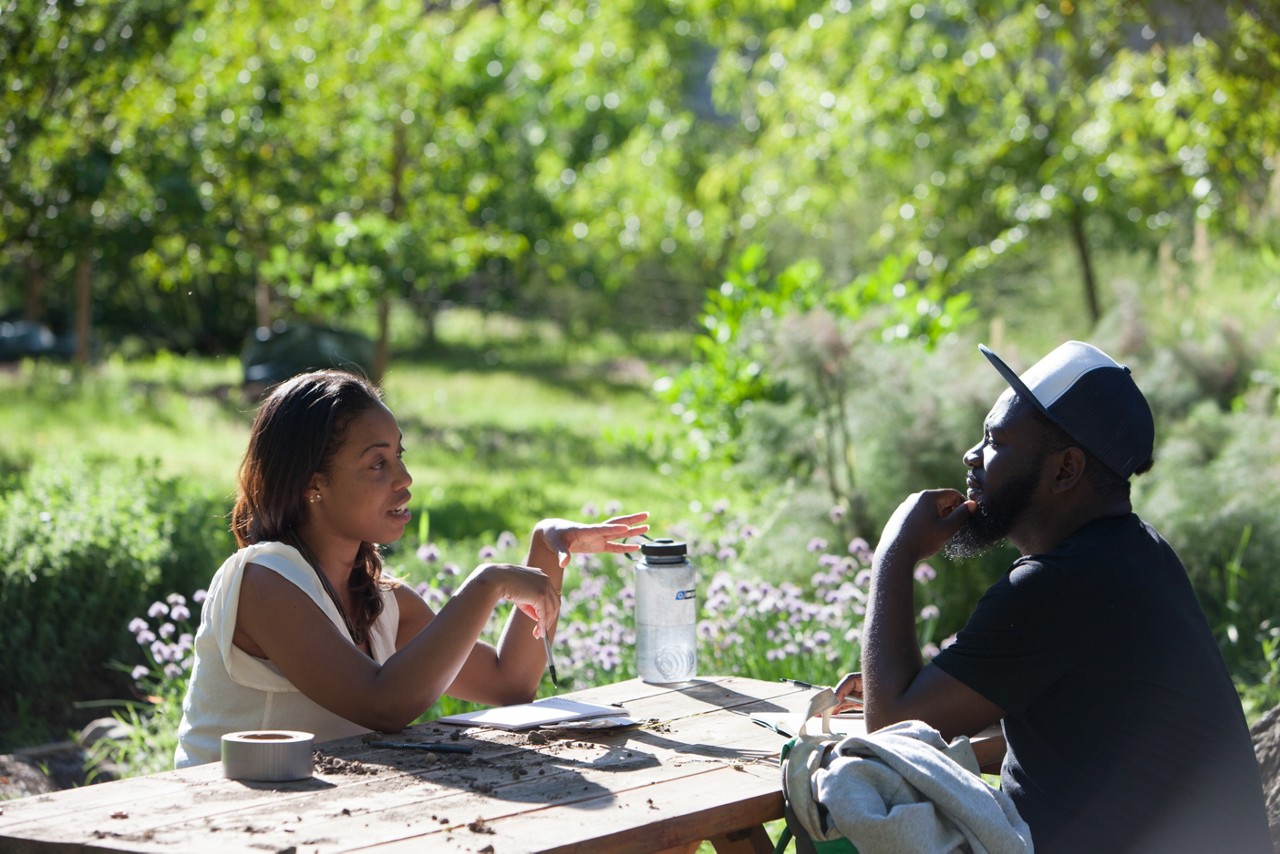 RWJF Community Health Leader Joelle Robinson at THEARC FARM --an urban farm operating as a community project of Building Bridges Across the River (BBAR).