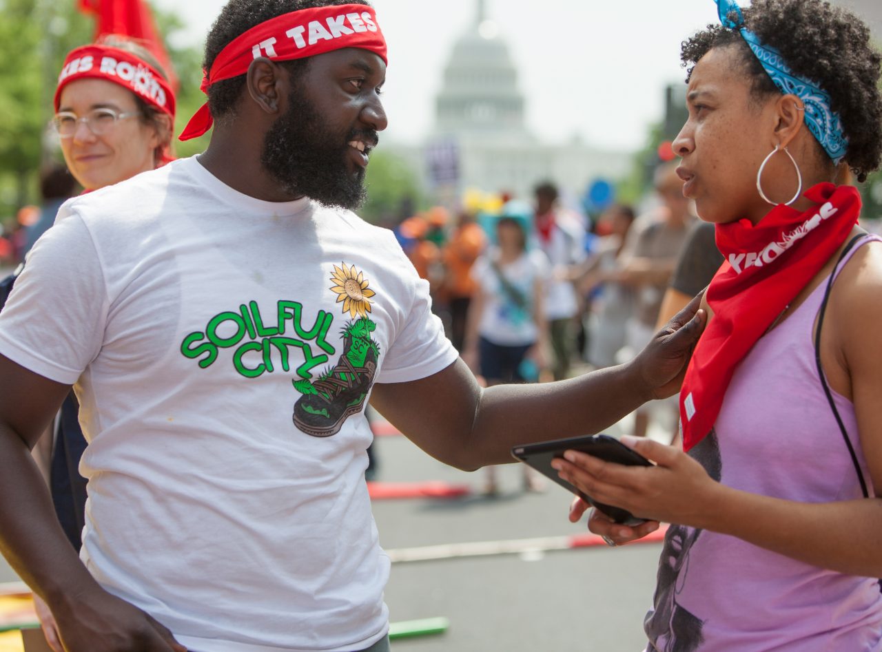 RWJF Health LeadersXavier Brown at the Climate Change March in Washington DC.
