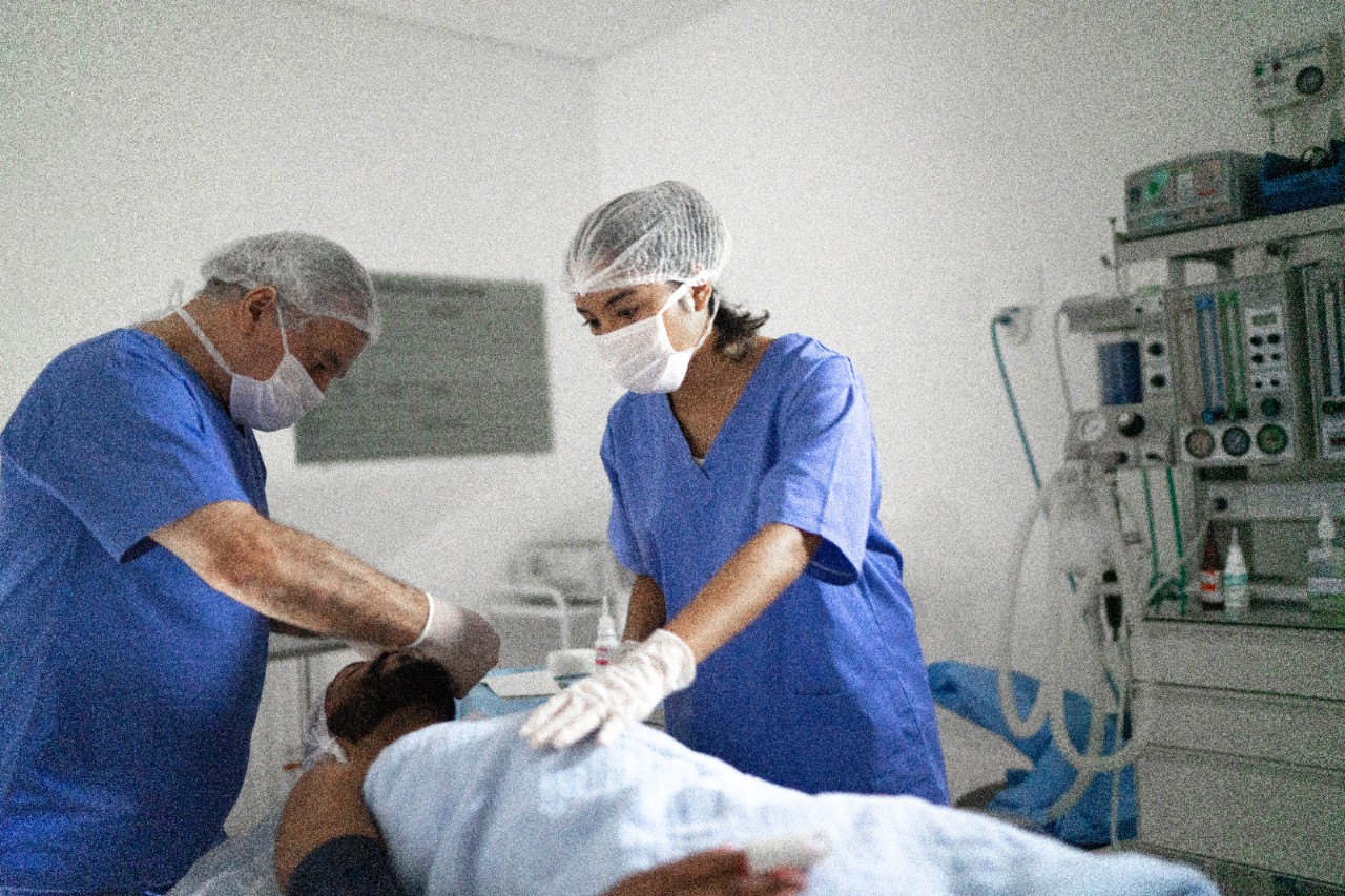 Nurses preparing a patient for surgery.