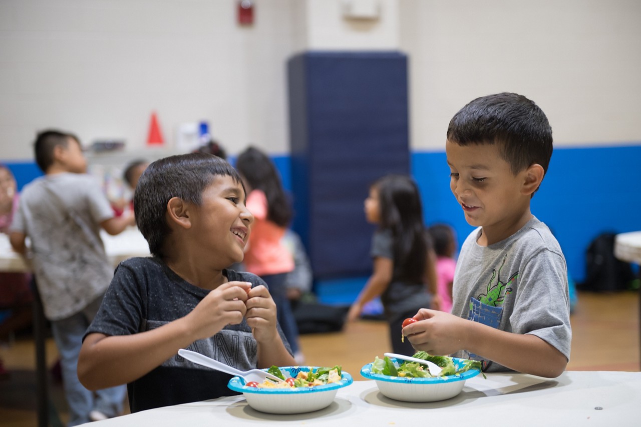 Kevin Rebolledo, left, 6, and Issac Mendez, 7, eat salads as a snack at YMCA Judson Community Center. The YMCA Judson Community Center is located in Sterling, which is one of Greenville's special emphasis neighborhoods. Kevin Rebolledo, left, 6, and Issac Mendez, 7, eat salads as a snack at YMCA Judson Community Center. The YMCA Judson Community Center is located in Sterling, which is one of Greenville's special emphasis neighborhoods.