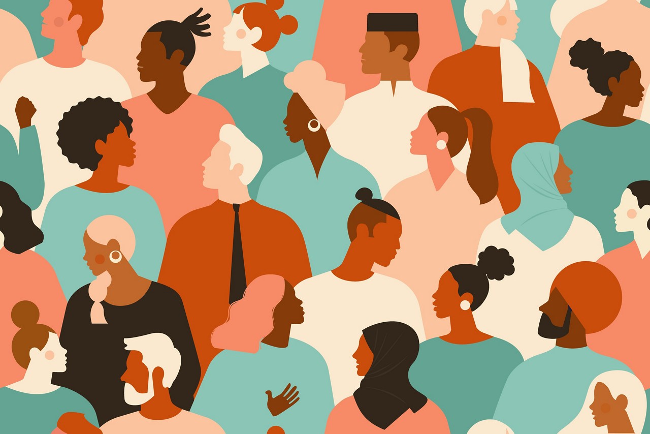 A graphic depicting a multi-cultural group of people. A graphic depicting a multi-cultural group of people.