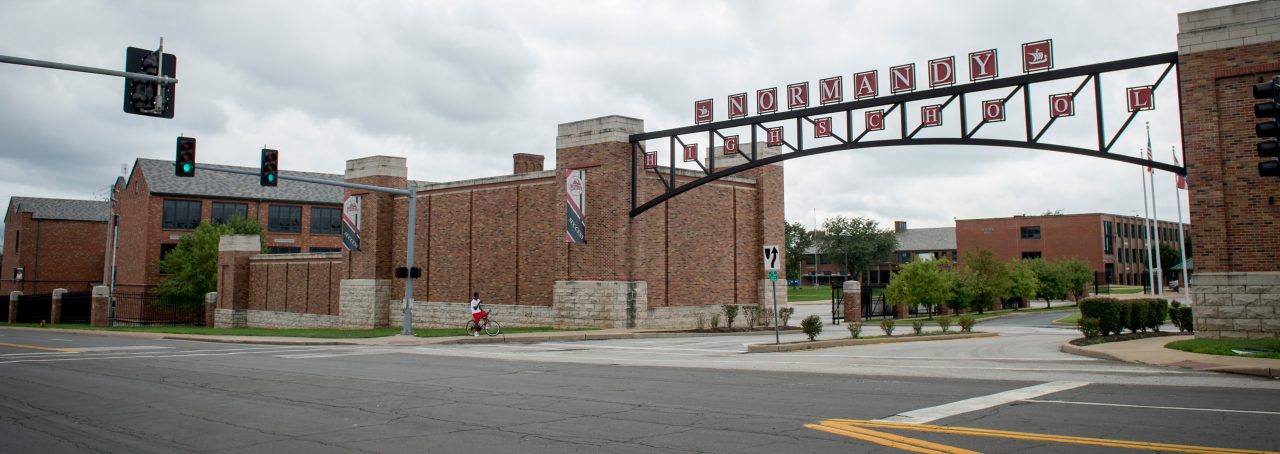 Normandy High School sits at the corner of St. Charles Rock Rd. and Lucas-Hunt Rd. in northern St. Louis County. The school is working to regain its accreditation, and serves each of the 24:1 Communities.