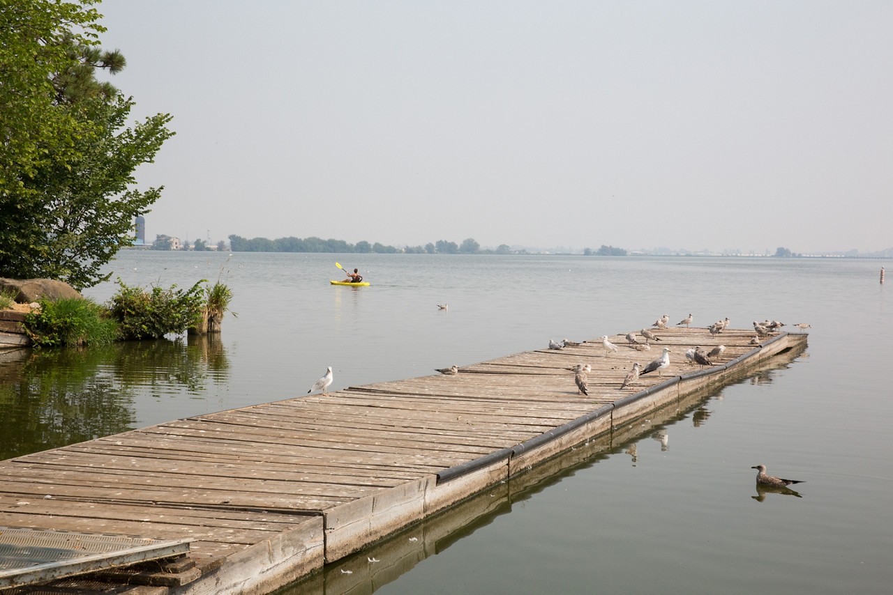 Kayaks in the Distance
