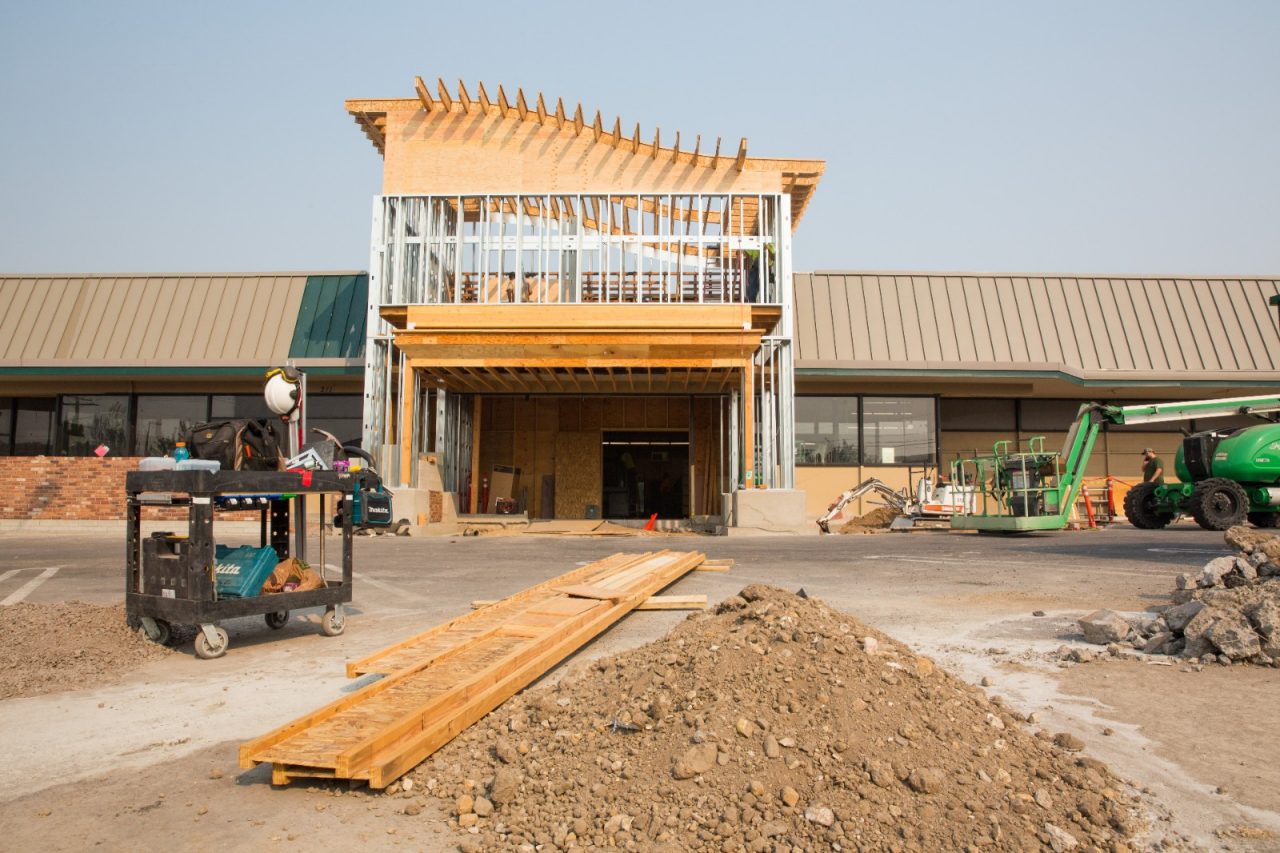 The construction of Holiday Market, a 100% employee owned grocery store in downtown Klamath Falls, Oregon which is an urban food desert.  The store is expected to open in August 2018.
