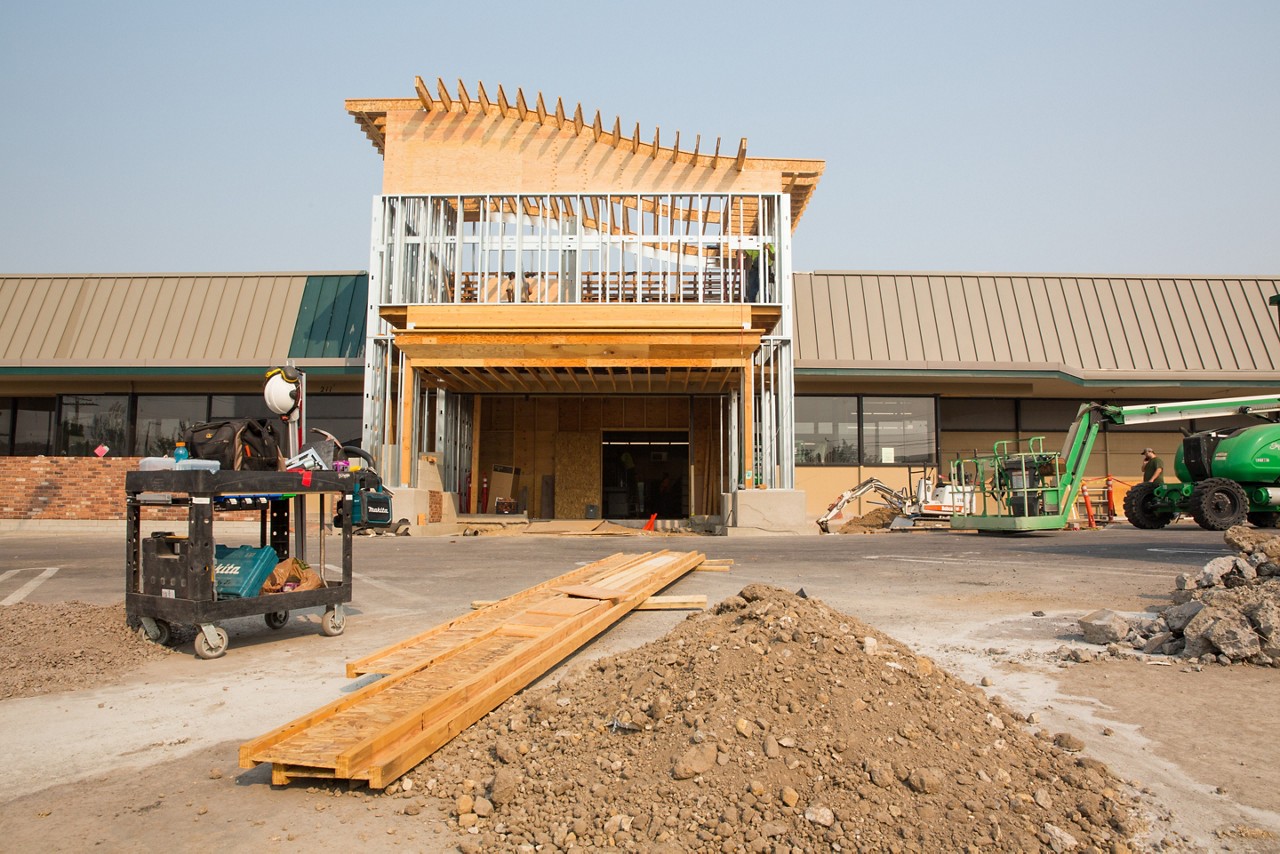 A building under construction.