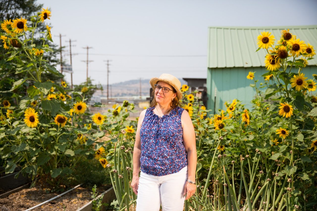 Dawn Albright at the Klamath Sustainable Community Garden