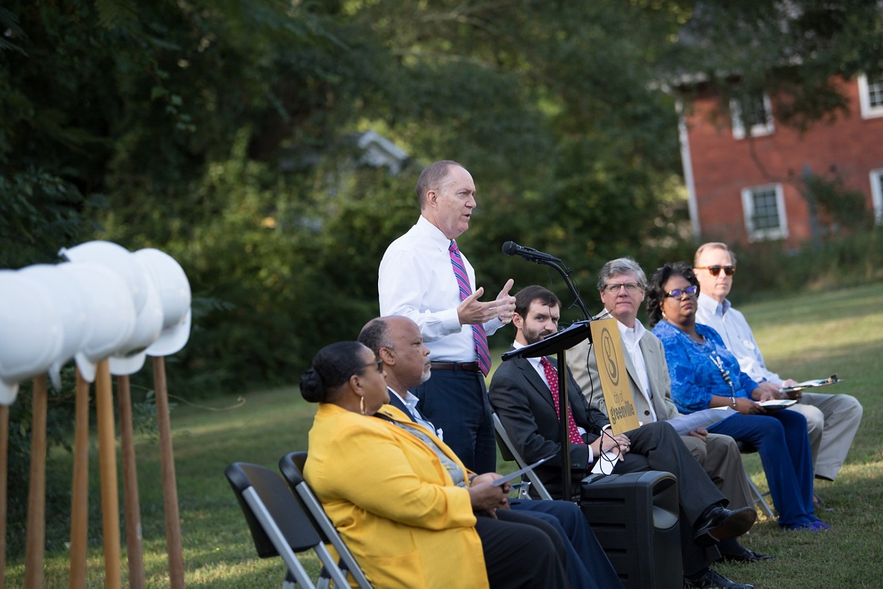 Mayor Knox White speaks with residents of Greenville County.