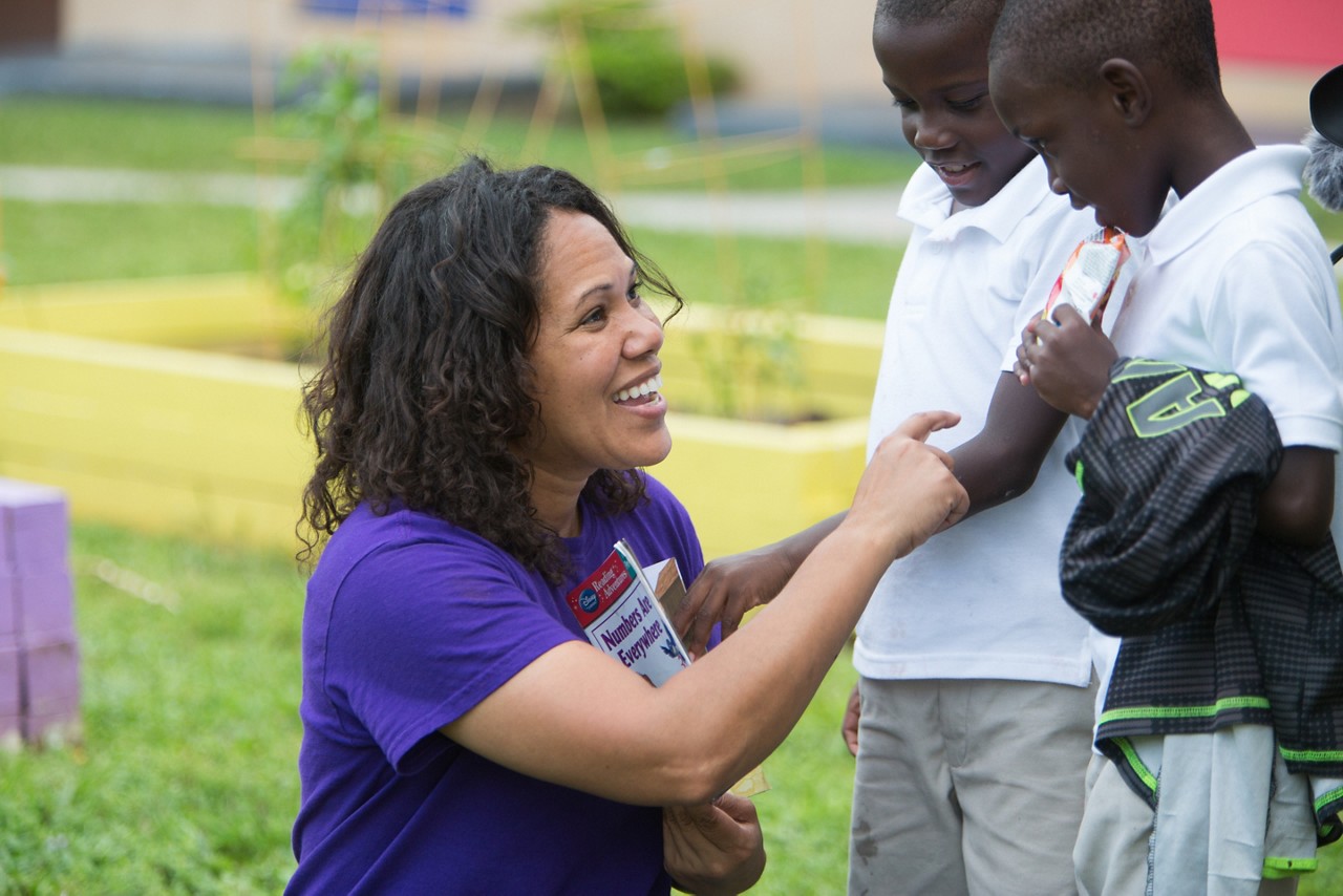 RWJF COH Miami August 29-31, 2016 All photos are part of after school programs at or near Charles R. Drew Middle School in Liberty City neighborhood of Miami. The after school programs are put on by Miami Childrens Initiative (those people have purple shirts on).Photos of Cecilia Gutierrez-Abety President/Chief Executive Officer of Miami Childrens Initiative.