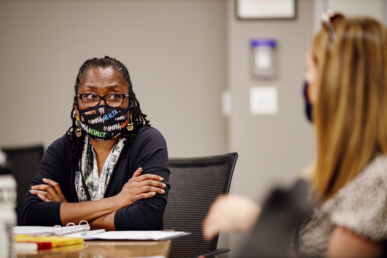 Dr. Denise Boston, the Equity and Restorative Practices Manager for Howard County Government, leads an Equity Advisory Committee meeting.