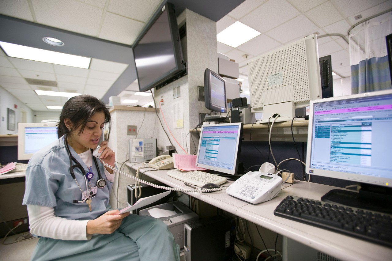 Patient monitoring equipment in a hospital.  Expecting Success