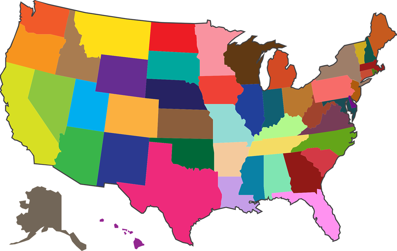 Map of United States.