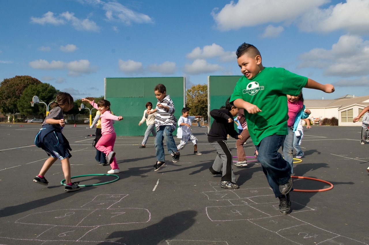 Kids playing on playground