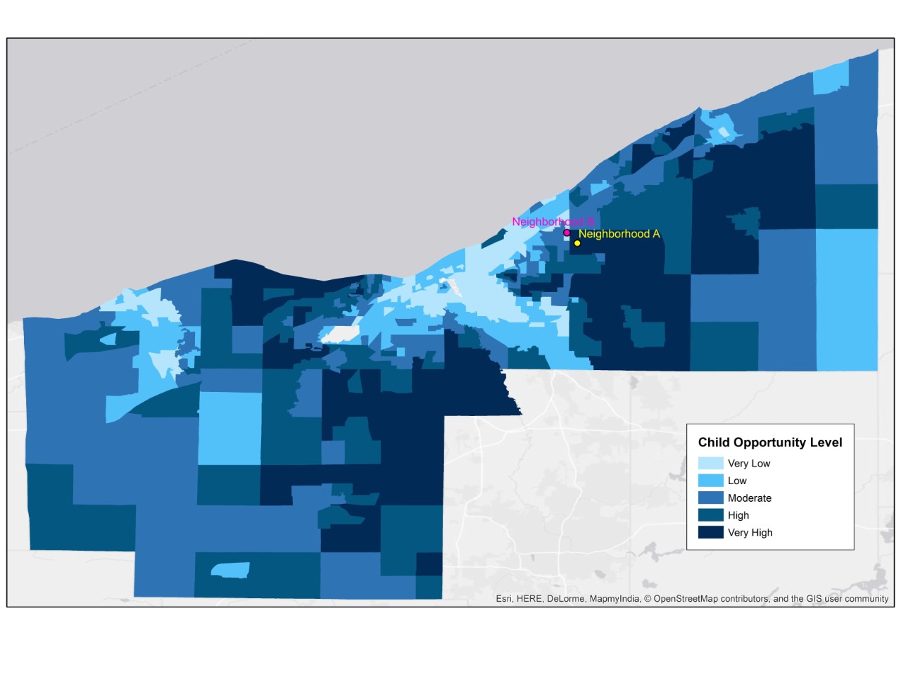 Child Opportunity Level map.