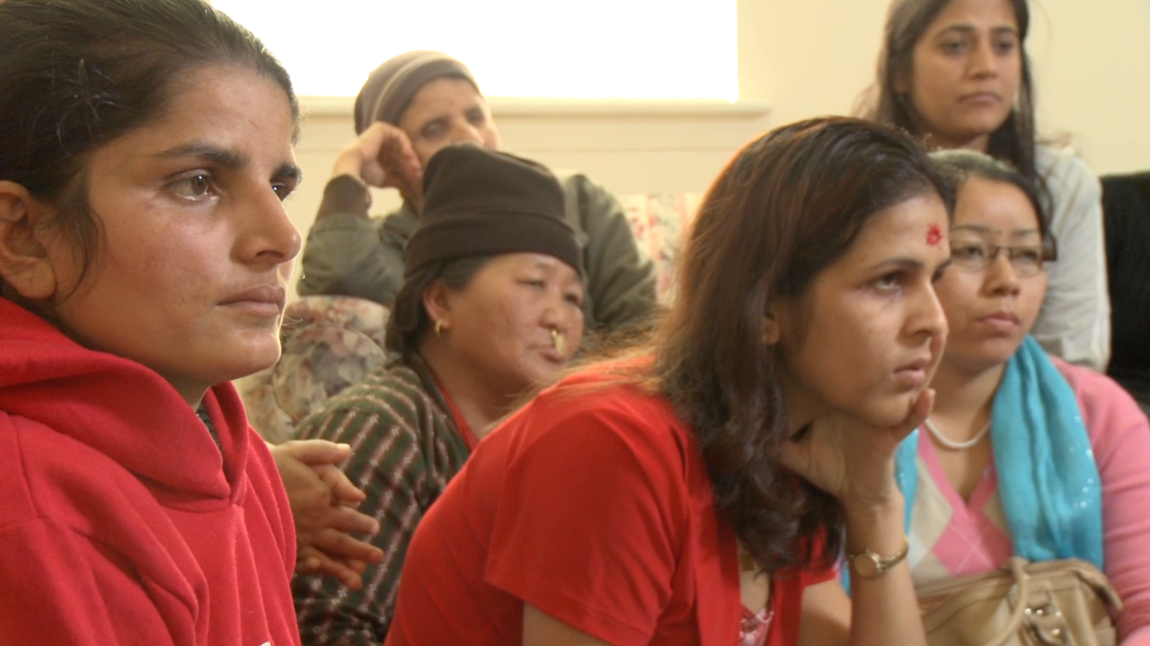 Stills from a video shoot at the Atlanta Strengthening What Works (SWW) site. Subjects are Bhutanese immigrants. SWW works to prevent intimate partner violence in immigrant and refugee communities.
