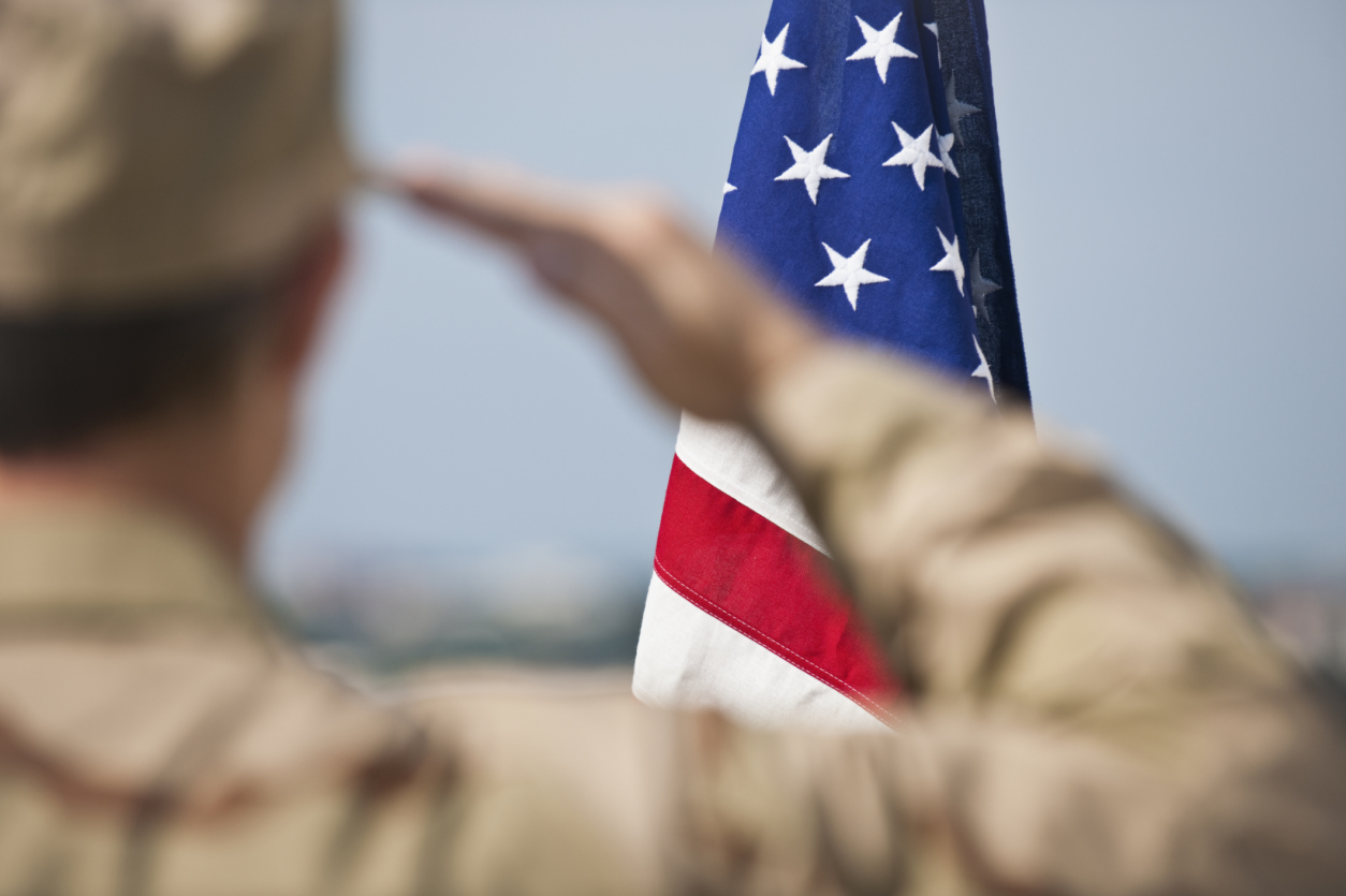 Soldier saluting.