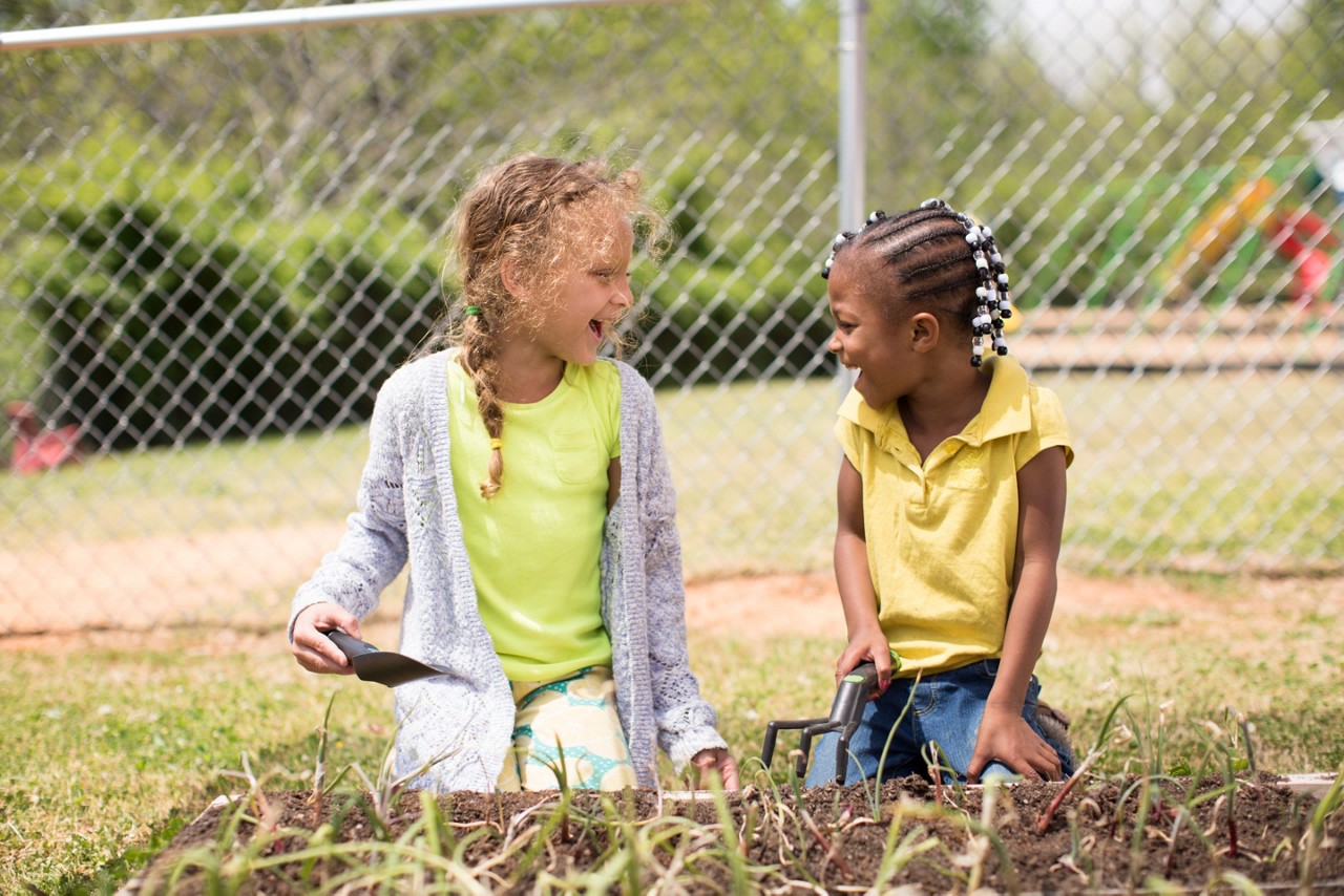 Blacksburg Primary School in Blacksburg, South Carolina 2016. 5th Graders have planted a sustainable garden that can survive the summer without water (when the kids are not around).