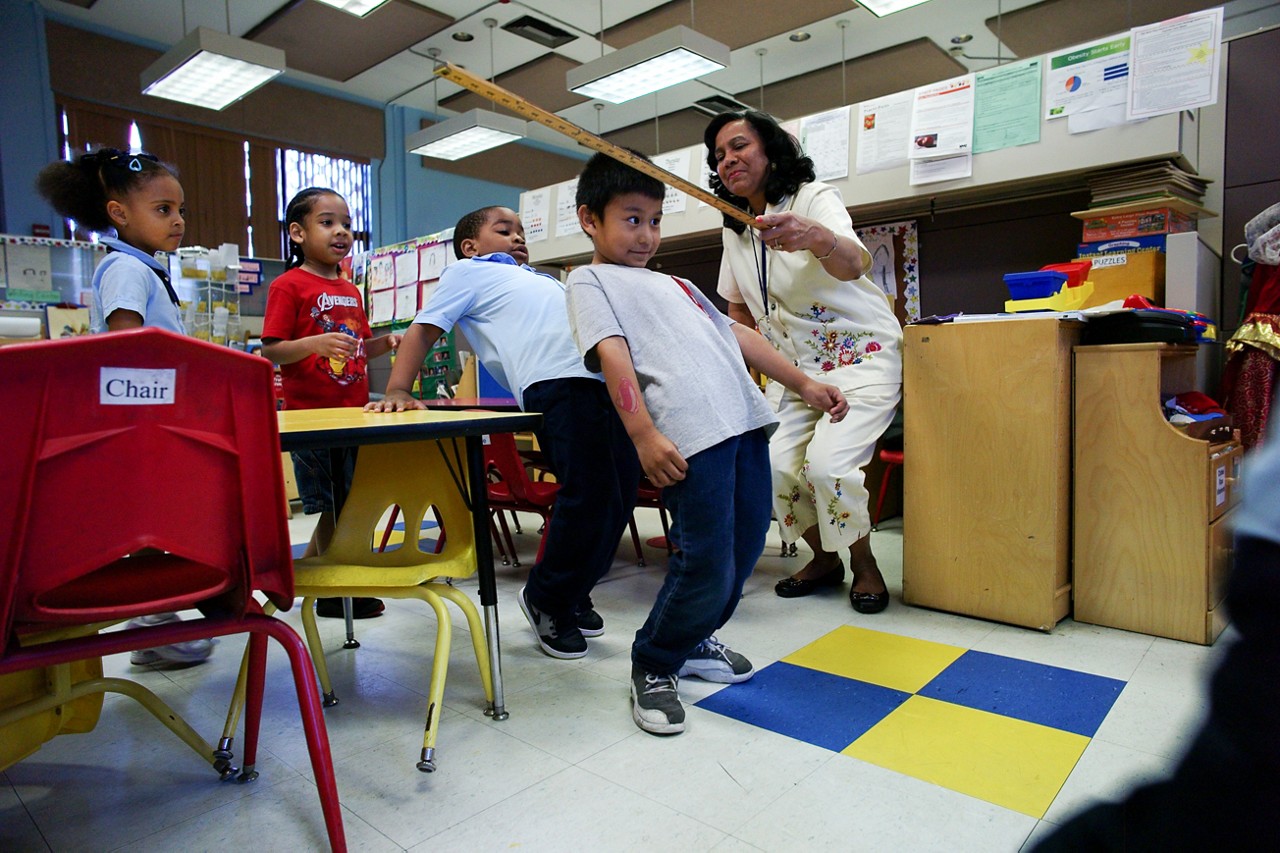 Kids playing in classroom. Childhood Obesity Queens NY. Smoothie Kids