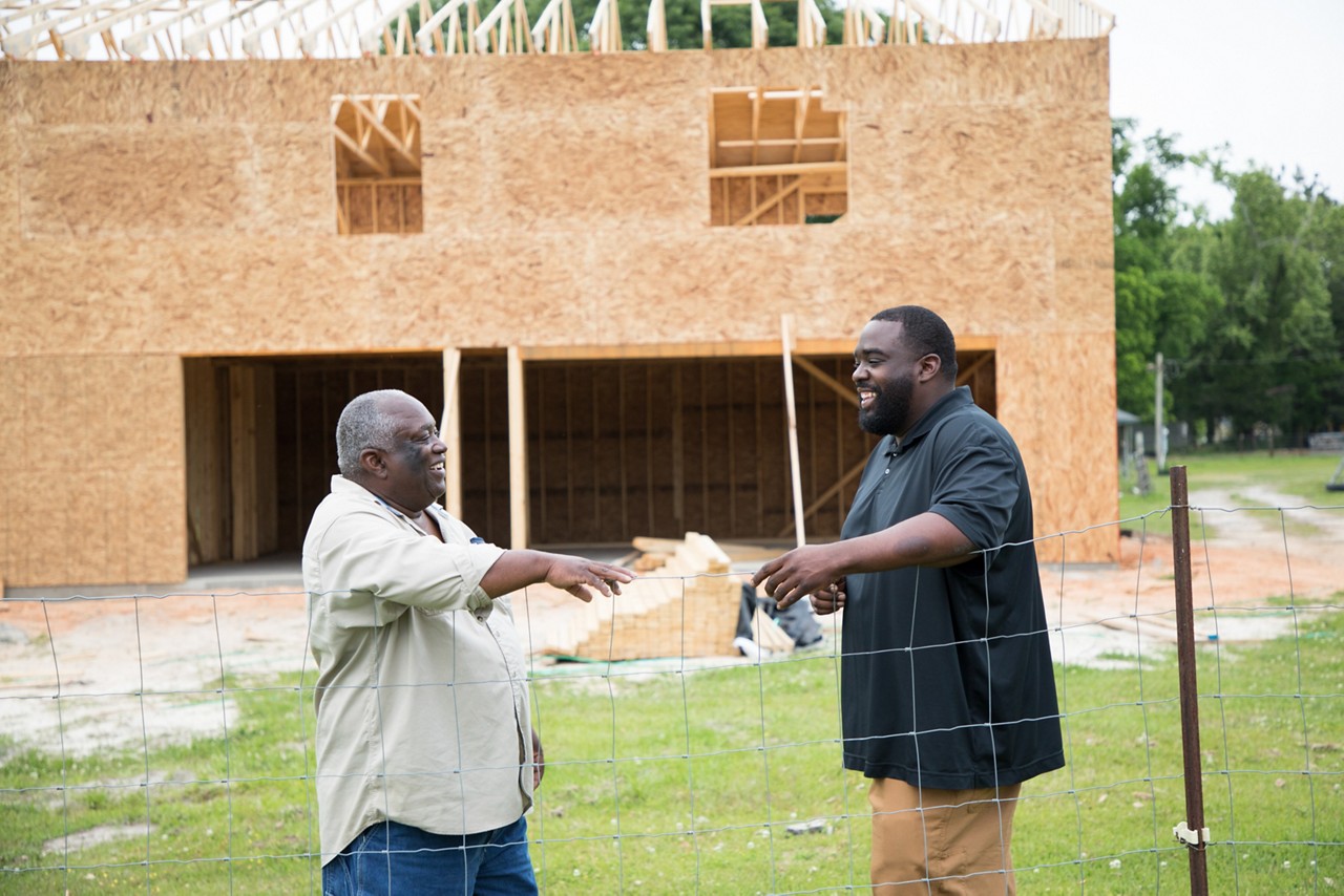Alabama 2019 - Black Belt. Andrew Williams seen on the ranch he owns. A house is being built for his son on the same land (Trylon Williams on right).