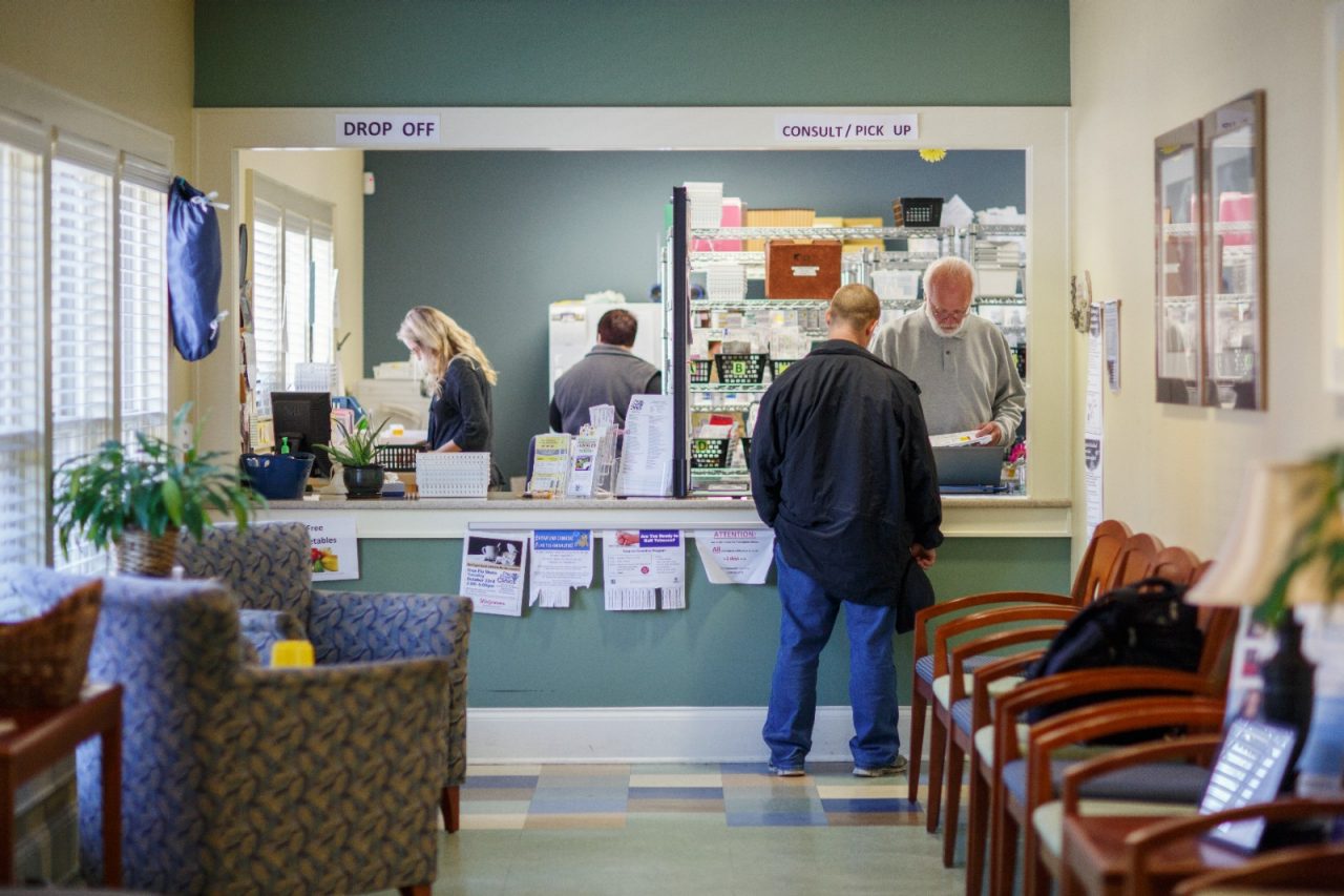Among the services available at The Free Clinics in Hendersonville NC is a pharmacy where patients can pick up their prescriptions.