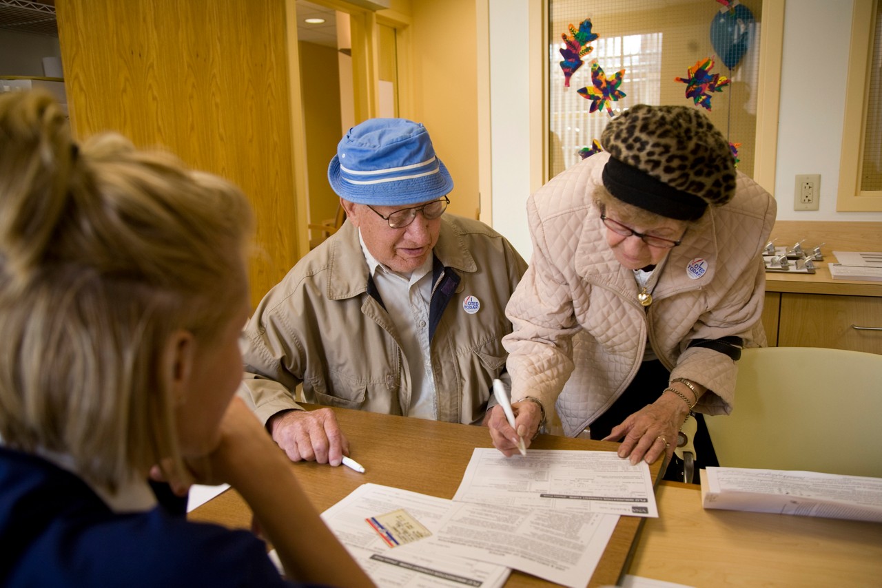 Vote & Vax, a collaboration between the Robert Wood Johnson Foundation and SPARC, works with local public health providers to offer convenient flu vaccinations at polling places on election day across the country. Southend Senior Wellness Center in Hartford, Connecticut.